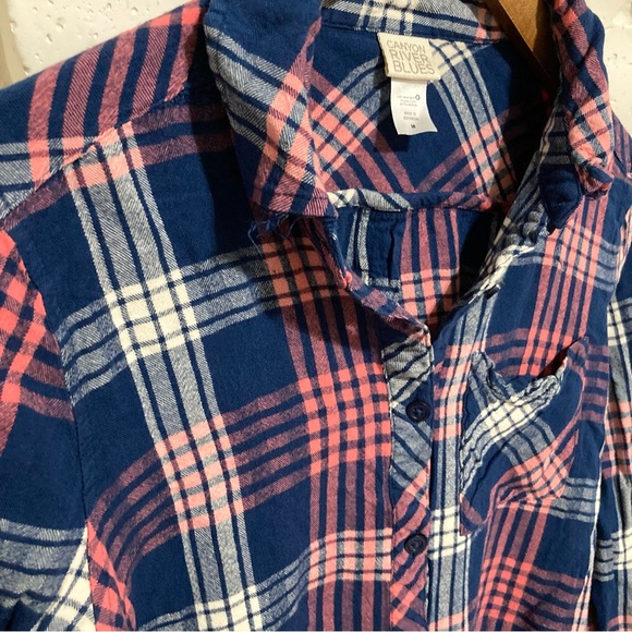Blue and Pink Plaid Button Down Shirt Size XS - Picture 4 of 7